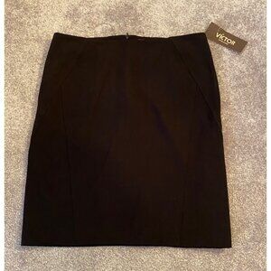 NWT Victor Alfaro Womens Jet Black Pencil Skirt Size 10